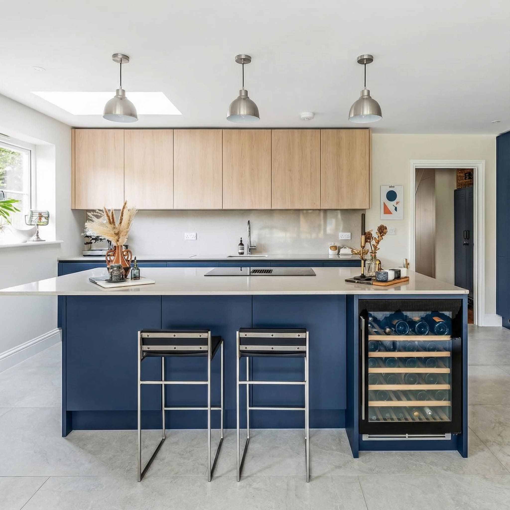 Stylish living room with natural light